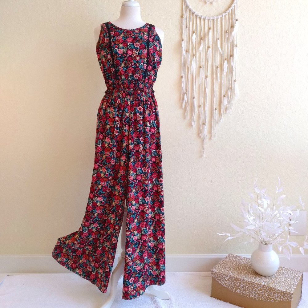 Lightweight Floral 2-piece Wide Leg Pant Set Size XS